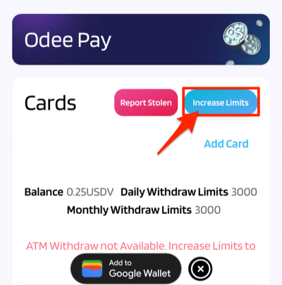 Odee Pay 制限解除3